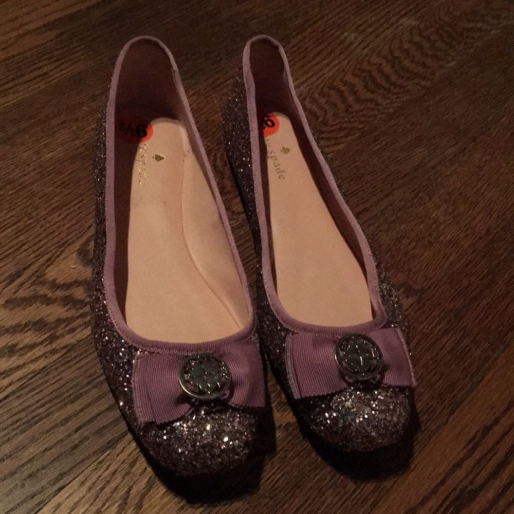 Kate spade pink glitter flats size 9.5